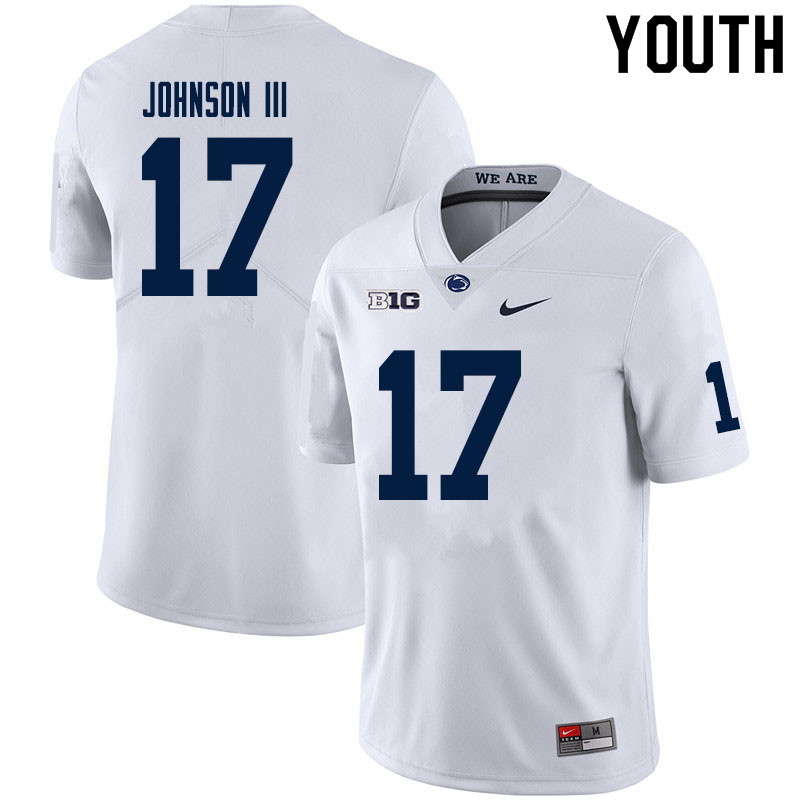 Youth #17 Joseph Johnson III Penn State Nittany Lions College Football Jerseys Sale-White - Click Image to Close